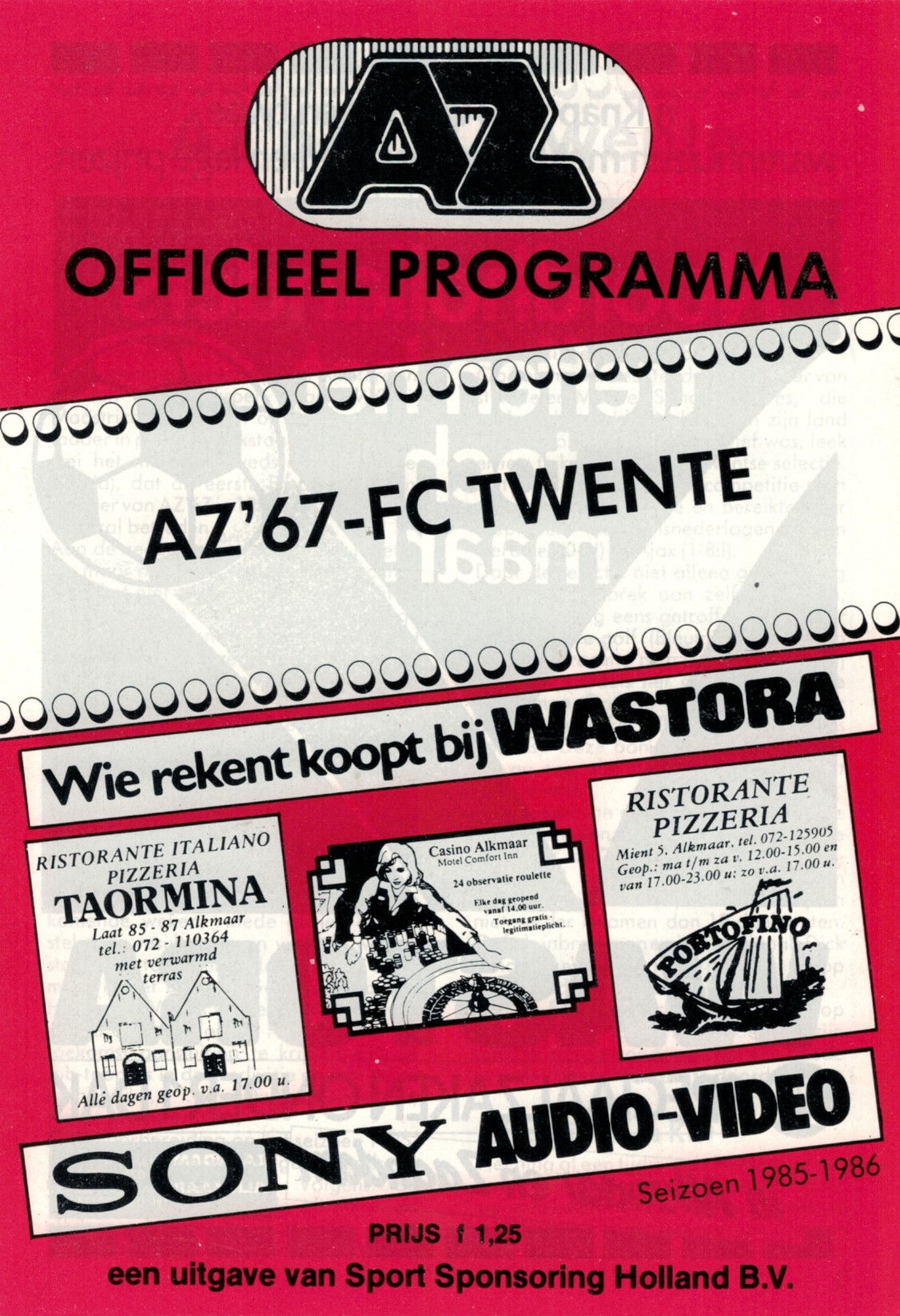 AZ Programma 15-maa-1986 Twente thuis
